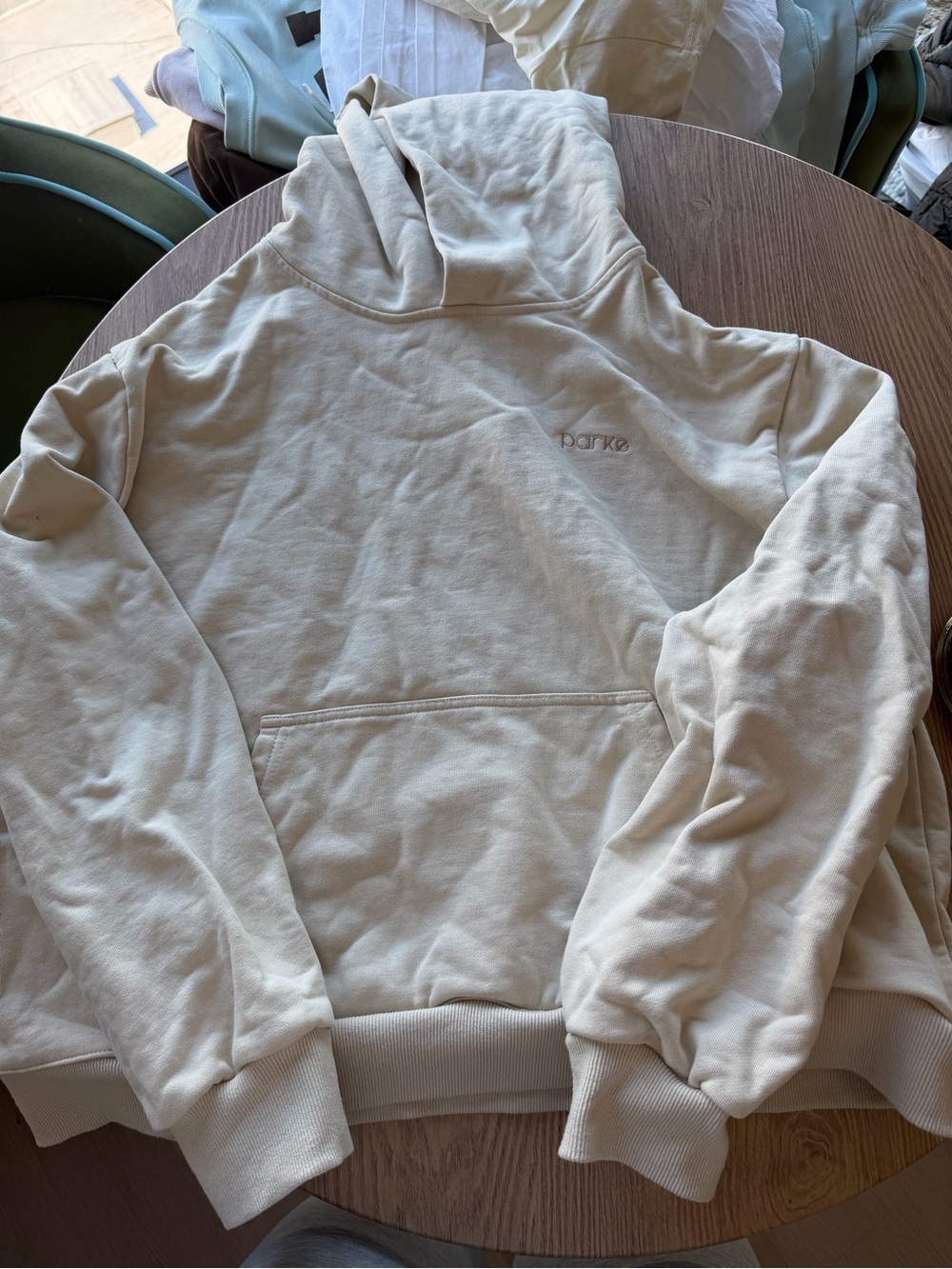 Parke Cream Hoodie Sweatshirt